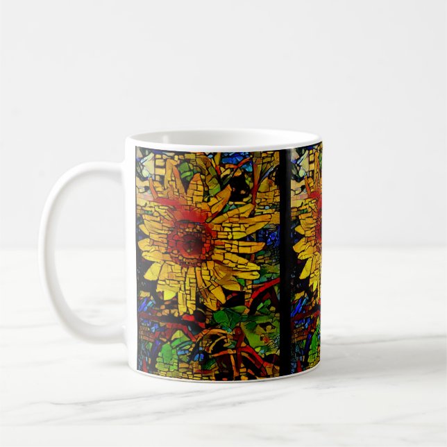 Mug Terrain de tournesol dans A.I. photo améliorée (Gauche)