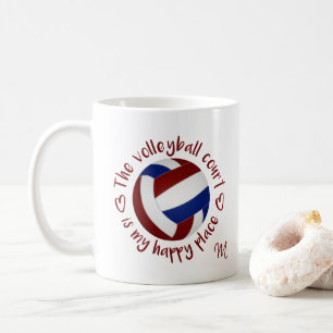 Mug terrain de volley-ball bleu marron mon endroit heu