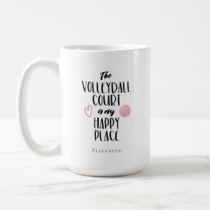 Mug terrain de volley-ball personnalisé heureux lieu