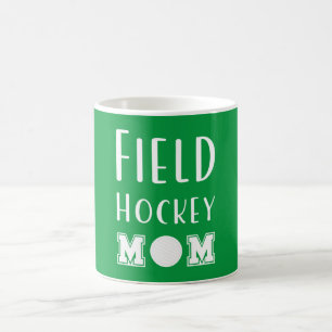 Mug Terrain Hockey Maman Vert Et Blanc Typographie Tex