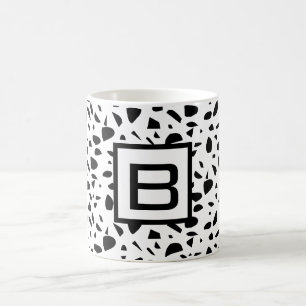 Mug Terrazzo noir blanc monogramme initial