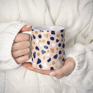 Mug Terrazzo organique moderne   Mosaïque de pierre ab
