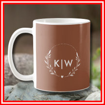 Terre cuite et Blanc | Monogramme Initiales Modern