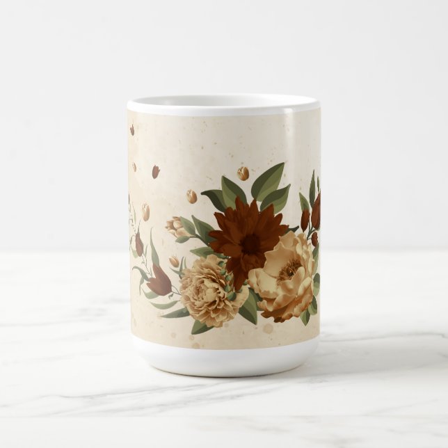 Mug terre cuite rustique verdure fleurie (Centre)