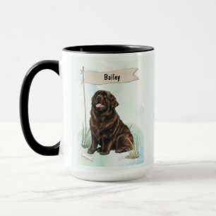 Mug Terre-Neuve Aquarelle Chien Personnalisé