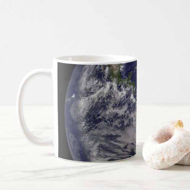 Mug Terre Pleine Avec L'Ouragan Irène Sur La Côte Est. (Avec donut)