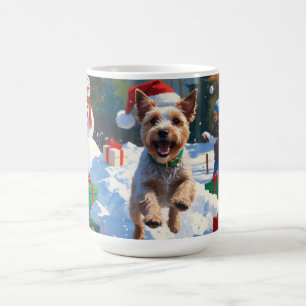 Mug Terrier à poil dur Fox Terrier courant dans la nei