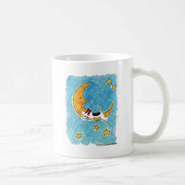 Mug Terrier de renard de fil sur la lune (Droite)
