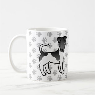 Mug Terrier Fox Lisse Cartoon Chien Noir Et Blanc