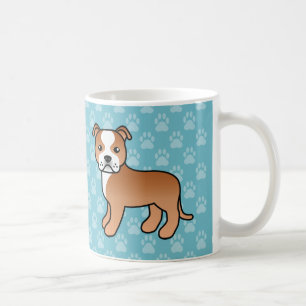 Mug Terrier Staffordshire Bull Terrier rouge et blanc