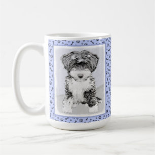 Mug Terrier tibétain peignant - art original mignon de