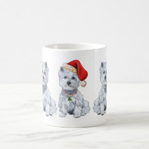 Mug Térrier West Highland blanc Père Noël