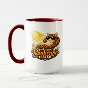 Mug Testeur de rayon de soleil professionnel Chat drôl