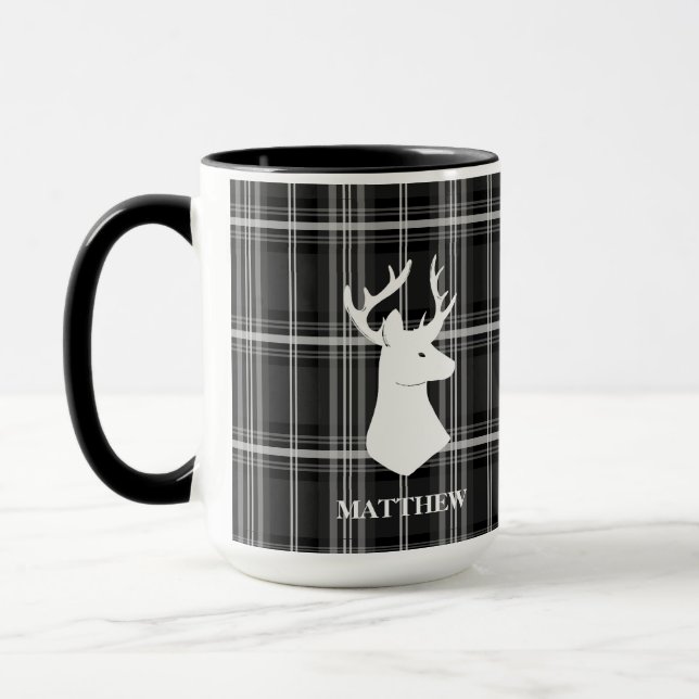 Mug Tête d'attelage sur plaque noire et blanche (Gauche)