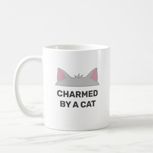 Mug Tête de chat et devis de chat drôle personnalisé (Gauche)