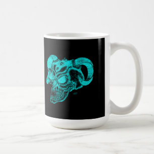 Mug Tête de diable crâne noir et vert