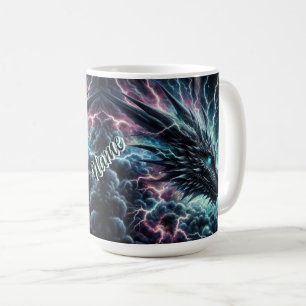 Mug Tête de dragon dans un orage avec éclairs
