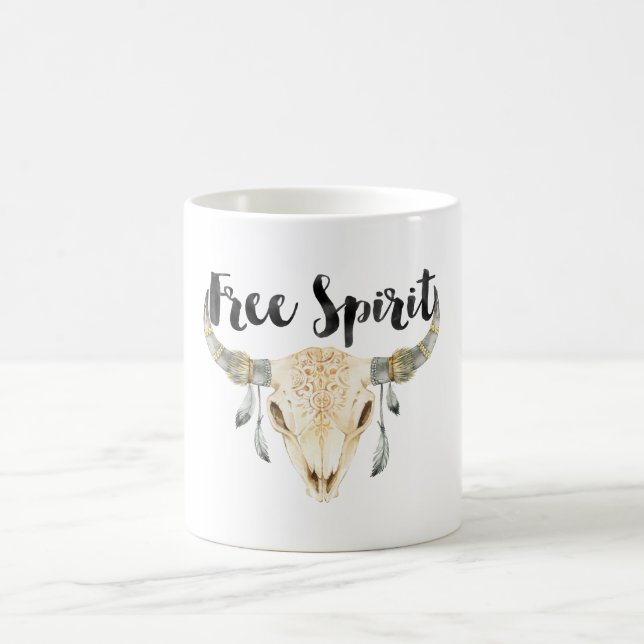 Mug Tête de taureau Spirit Libre avec plumes (Centre)