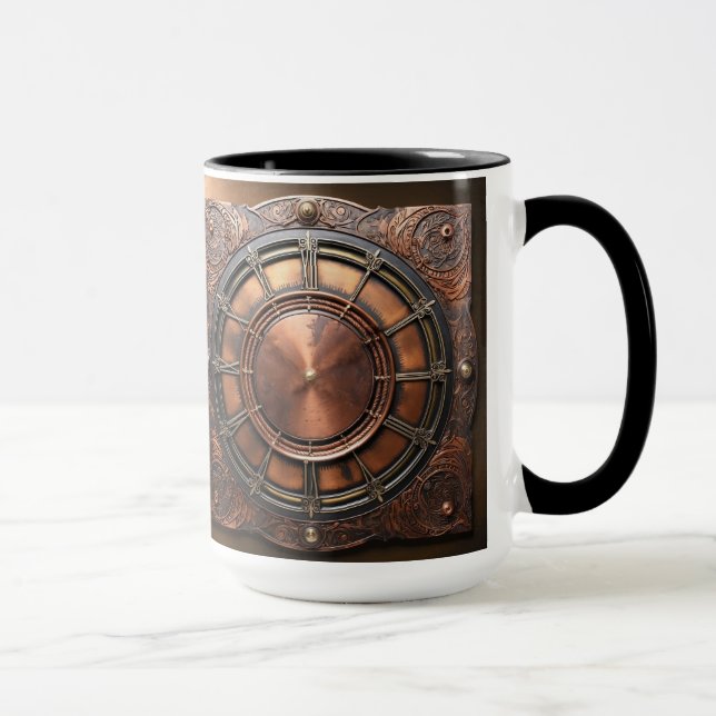 Mug Tête de temps en cuivre Steampunk (Droite)