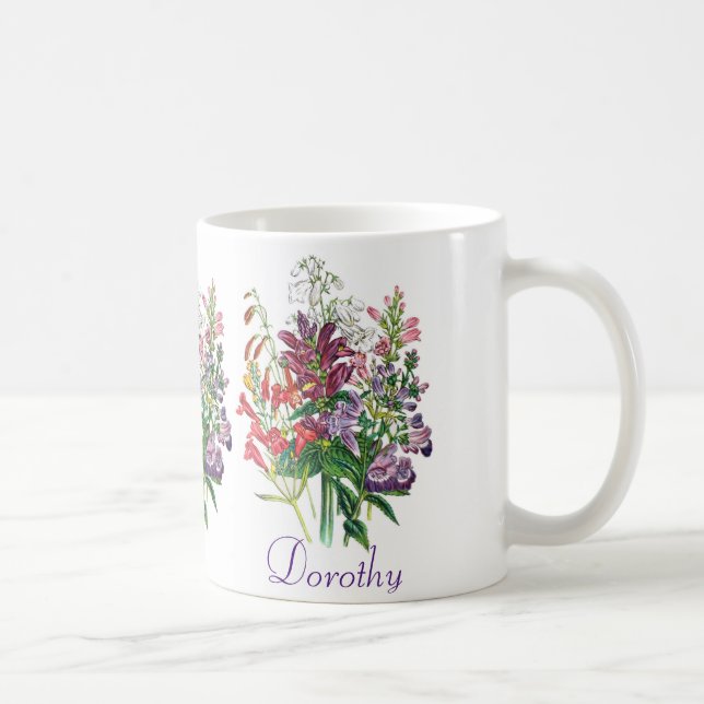 Mug Tête de torche personnalisée et Fleurs de langue d (Droite)
