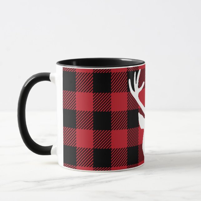 Mug Tête rouge de cerfs communs de plaid de Buffalo (Gauche)