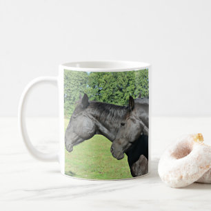 Mug Têtes de Cheval Noir Design Double Face Pacifique