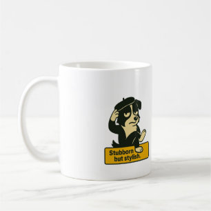 Mug "têtu mais élégant" - Drôle Collie frontalière