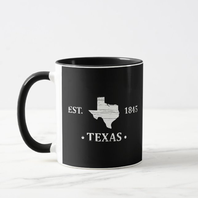Mug Texas carte blanc l'état étoile seule (Gauche)