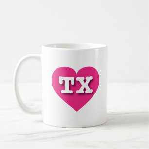 Mug Texas Hot Pink Heart - J'aime TX