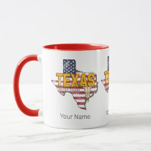 Mug Texas State États-Unis Retro Carte Vintage USA