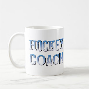 Mug Texte bleu brut de l'entraîneur de hockey