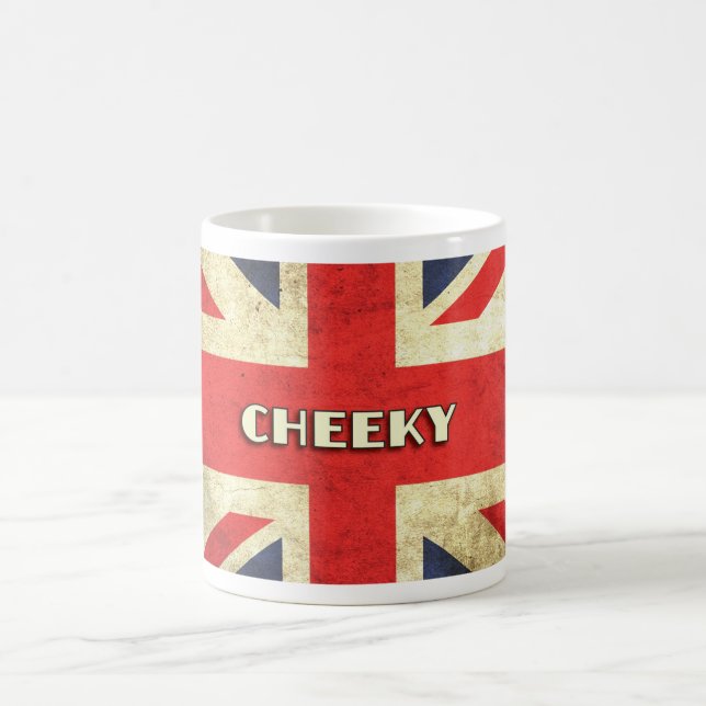 Mug Texte britannique sur la grunge | d'Union Jack (Centre)