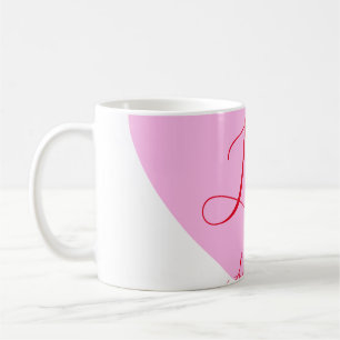 Mug Texte de la Saint-Valentin cœur rose amour heureux