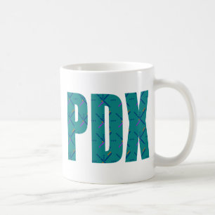 Mug Texte de tapis d'aéroport de PDX Portland