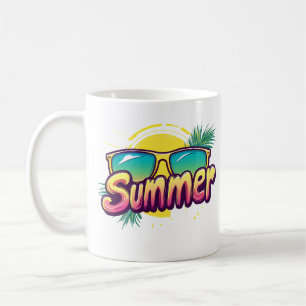 Mug Texte d'été - Lunettes de soleil d'été colorées
