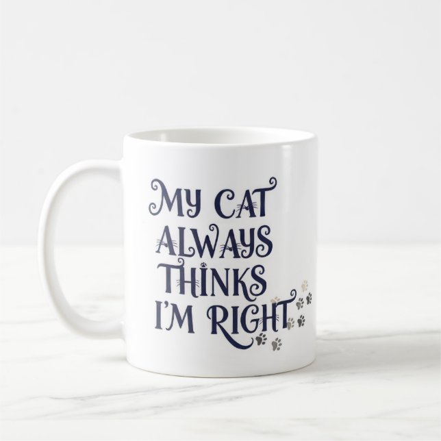 Mug Texte drôle de chat (Gauche)
