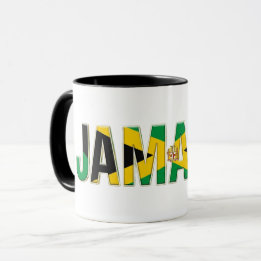 Mug Texte du drapeau jamaïcain | Conception de fierté