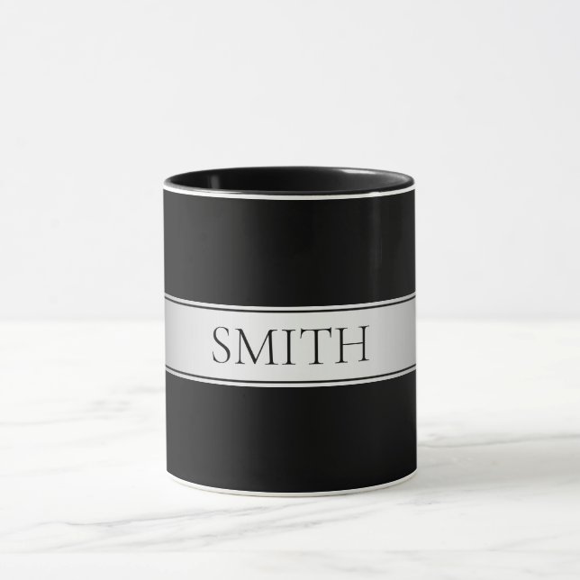 Mug Texte éditable & Couleurs | Rayure dégradée avec b (Centre)