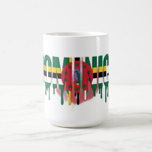 Mug Texte goutte de la Dominique Drapeau des Caraïbe