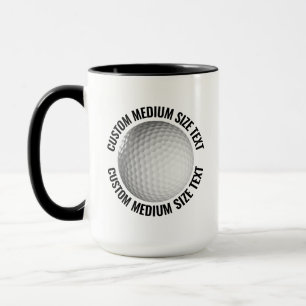 Mug Texte moyen BLACK Combo 15oz Golf personnalisé