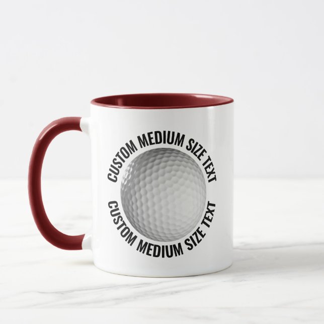 Mug Texte moyen MAROON Combo 11oz Golf personnalisé (Gauche)