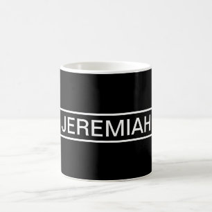Mug Texte personnalisable   Moderne Gras Noir & Blanc