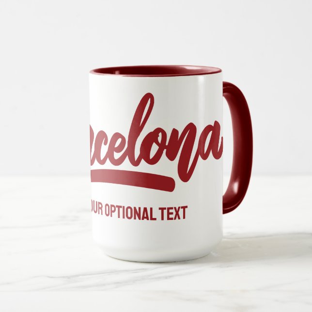 Mug Texte personnalisé Barcelone (Devant droit)