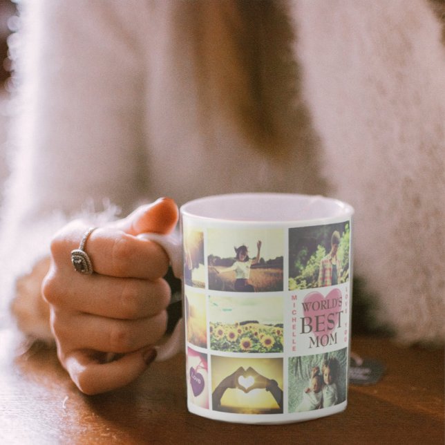 Mug Texte personnalisé collage photo personnalisé (Créateur téléchargé)