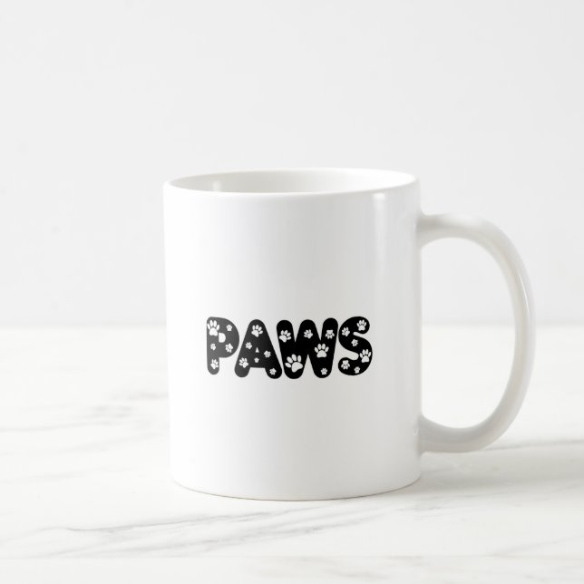 Mug Texte personnalisé des pattes de chien (Droite)