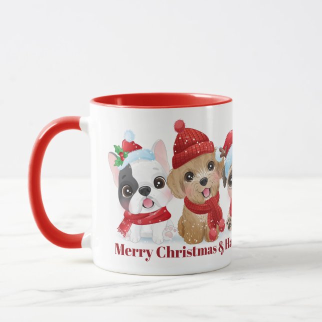 Mug Texte personnalisé Grosses chiots de Noël (Gauche)