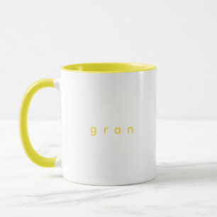 Mug Texte personnalisé jaune minimaliste Gran blanc