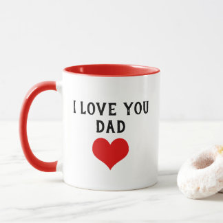 Mug Texte personnalisé 'Je t'aime Papa' avec un cœur r
