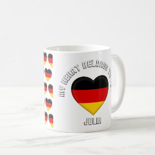 Mug Texte personnalisé Le Motif allemand des coeurs d