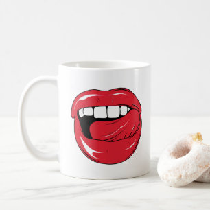 Mug Texte personnalisé Lèvres rouges drôles Bouche de